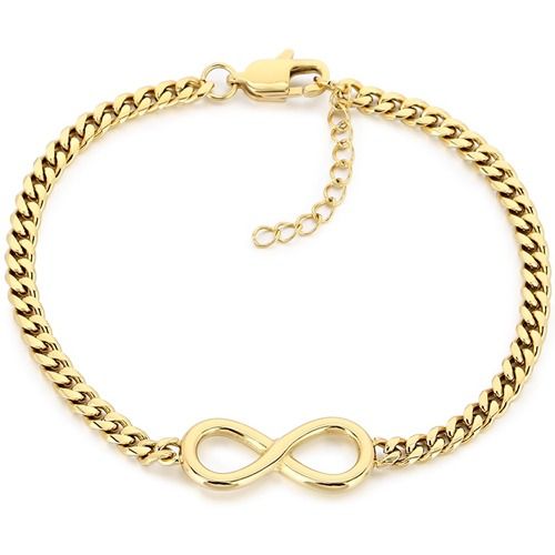 ***COI Titanium Gold Tone/Silver Infinity Bracelet With Steel Clasp(Length: 7.09 inches)-01947A