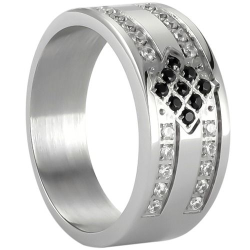 ***COI Titanium Ring With Cubic Zirconia-01948A