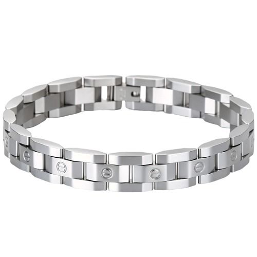 ****COI Titanium Black/Gold Tone/Silver Screws Bracelet With Steel Clasp(Length: 8.27 inches)-02076A