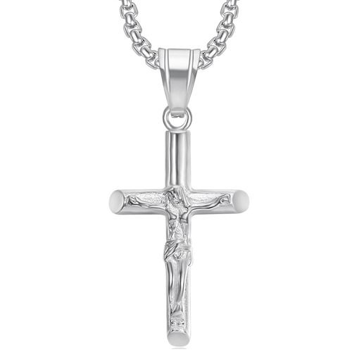 ****COI Titanium Gold Tone/Silver Jesus Cross Pendant-02166A
