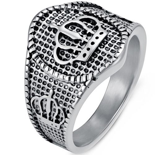 ****COI Titanium Gold Tone/Silver Crown Ring-02216A
