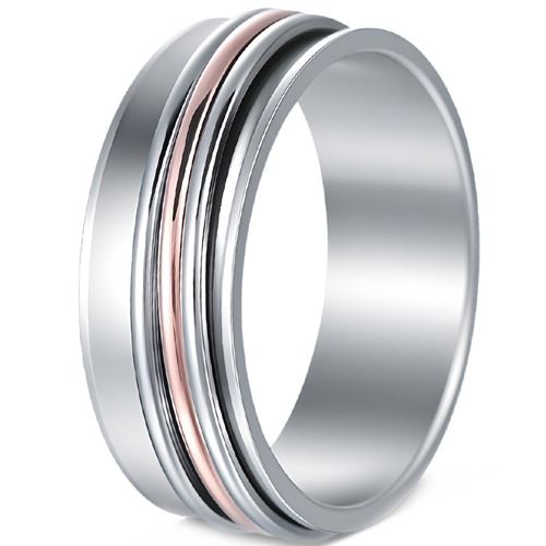 ****COI Titanium Silver Gold Tone/Rose Ring-02233A