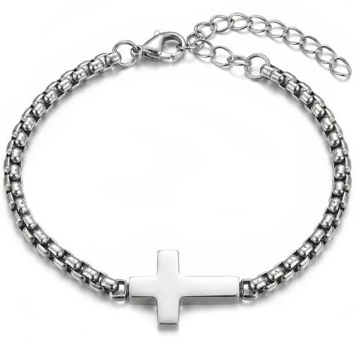 ****COI Titanium Black/Gold Tone/Silver Cross Bracelet With Steel Clasp(Length: 8.27 inches)-02250A