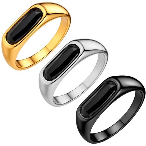 ****COI Titanium Black/Gold Tone/Silver Ring With Black Onyx-02255A