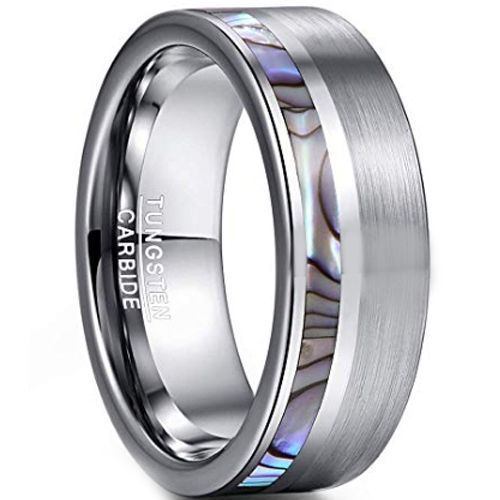 COI Tungsten Carbide Ring With Abalone Shell  - TG3755CCC