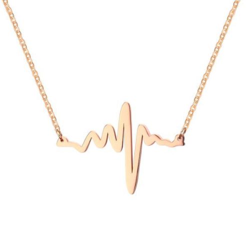 COI Rose Titanium Heartbeat Necklace-JT5651
