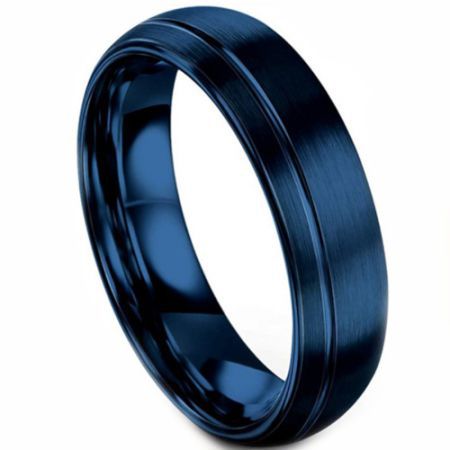 **COI Blue Titanium Offset Groove Dome Court Ring-6933