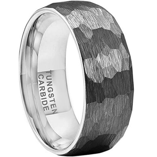 **COI Tungsten Carbide Hammered Dome Court Ring-6998