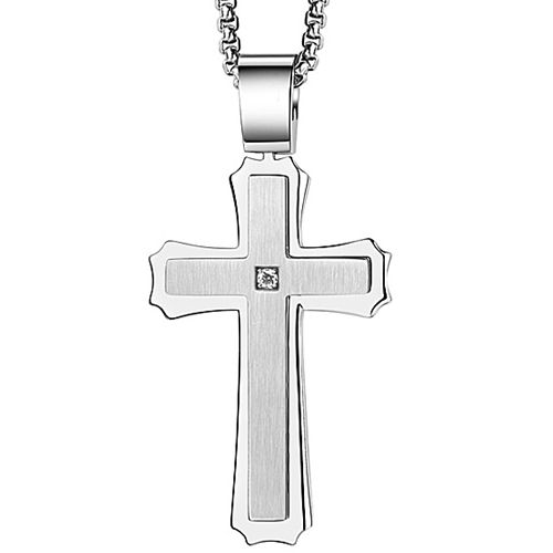 **COI Tungsten Carbide Cross Pendant With Cubic Zirconia-7060