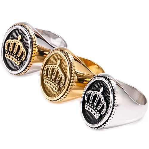 **COI Titanium Crown Signet Ring-7077