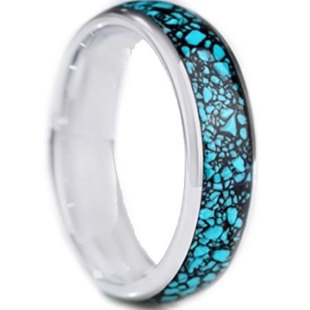 **COI Titanium Crushed Opal Dome Court Ring-7093