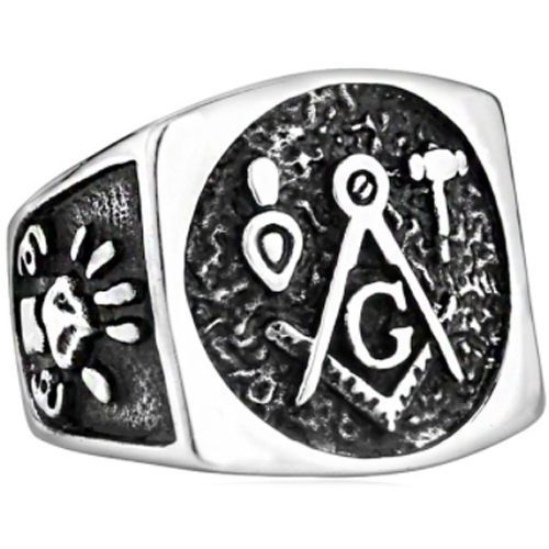 **COI Titanium Masonic Freemason Signet Ring-7104AA