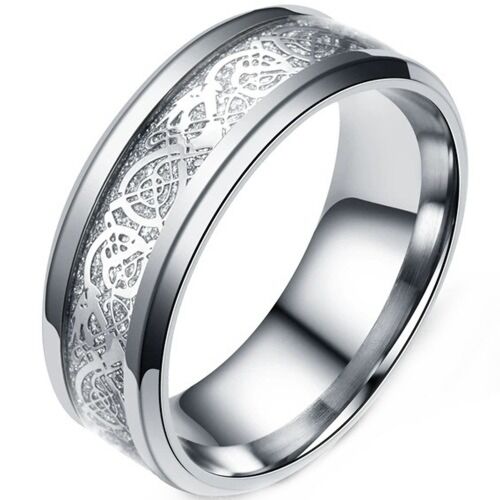 **COI Titanium Dragon Meteorite Beveled Edges Ring-7146