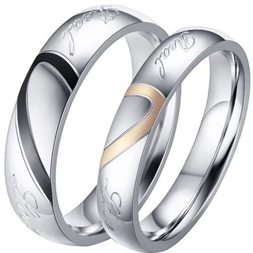 **COI Titanium Black/Rose Silver Real Love Ring With Heart-7173AA