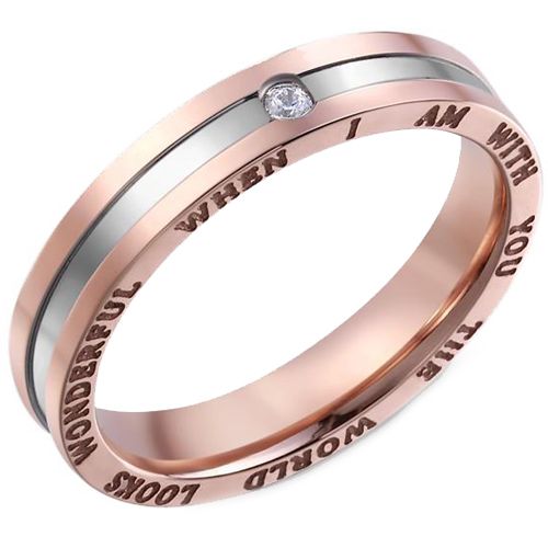 **COI Titanium Rose Silver Ring With Cubic Zirconia-7514