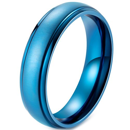 **COI Blue Titanium Step Edges Ring-7518