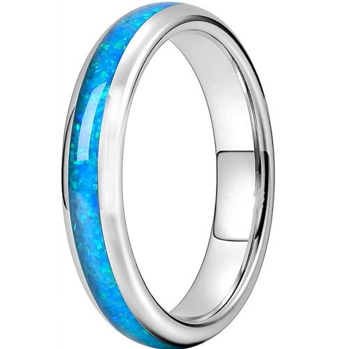 **COI Titanium Crushed Opal Dome Court Ring-7563
