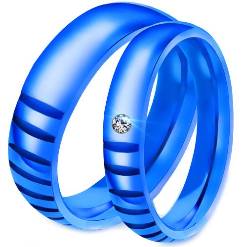 **COI Blue Titanium Couple Wedding Band Ring-7591