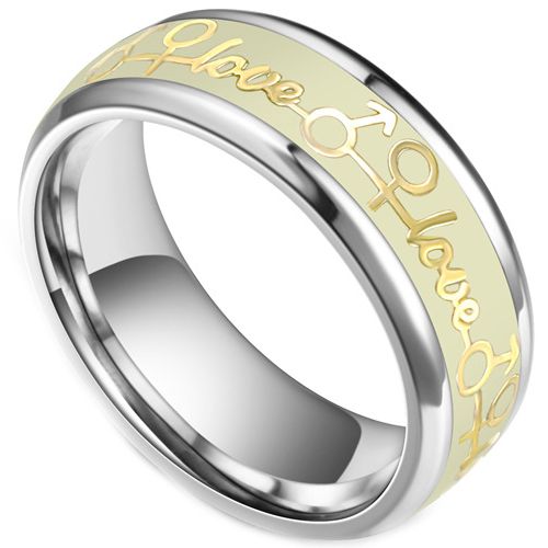 **COI Titanium Love Luminous Beveled Edges Ring-7623