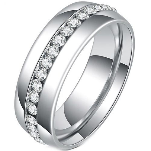 **COI Titanium Dome Court Ring With Cubic Zirconia-7633