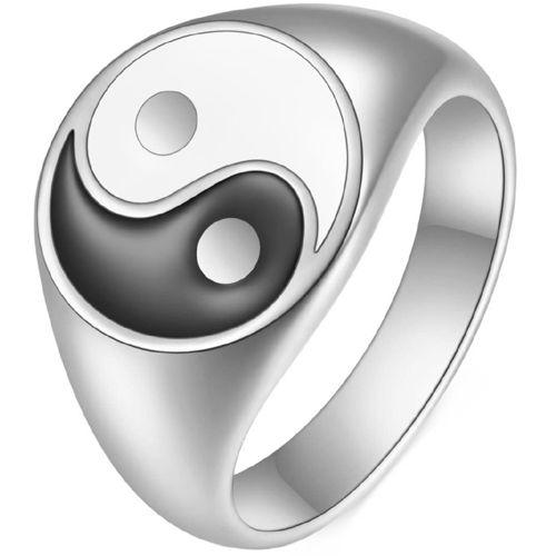 **COI Titanium Gold Tone/Silver Ying Yang Ring-8001AA