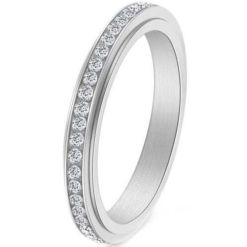 **COI Titanium Black/Rose/Gold Tone/Rainbow Color/Silver Ring With Cubic Zirconia-8048AA