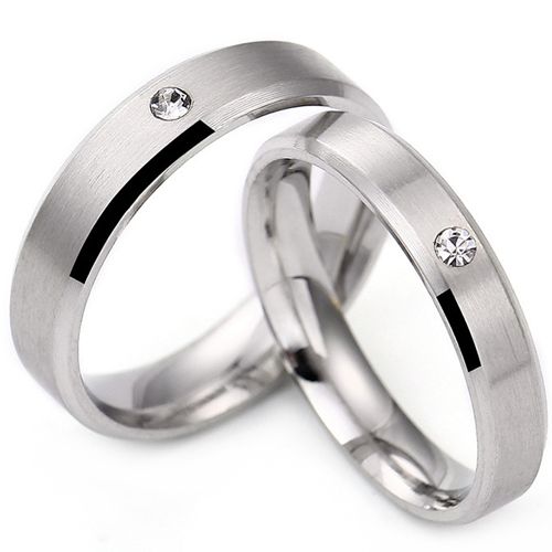 **COI Titanium Beveled Edges Ring With Cubic Zirconia-8152AA