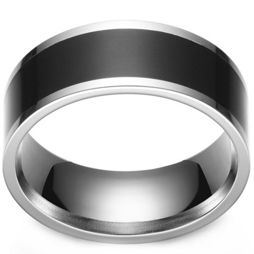 **COI Titanium Black Silver NFC Smart Ring-8171AA