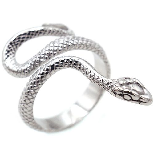 **COI Titanium Black/Gold Tone/Silver Snake Ring-8258AA