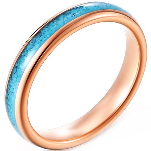 **COI Rose Tungsten Carbide Dome Court Ring With Turquoise-8303AA