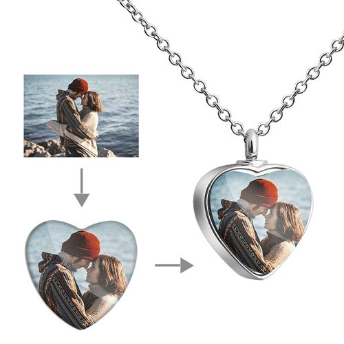 **COI Titanium Heart Bottle Pendant With Custom Photo Engraving-8341AA