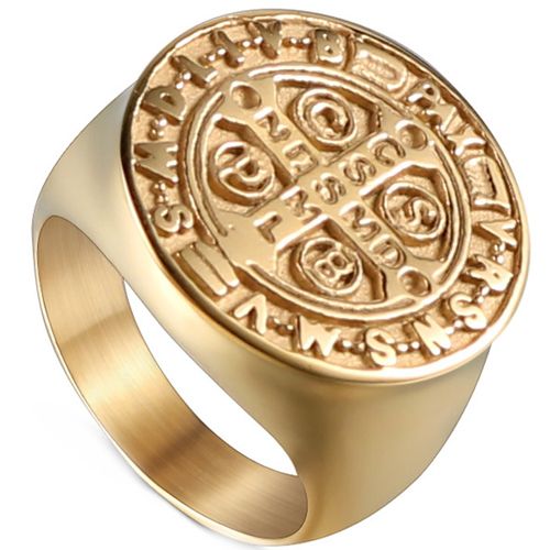 **COI Gold Tone Titanium Compass Ring-8374AA