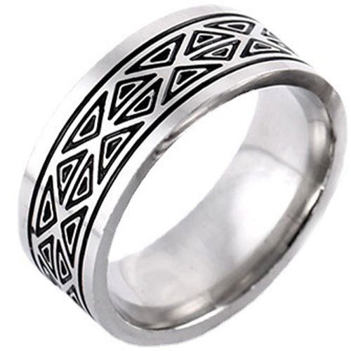 **COI Titanium Black Silver Celtic Ring-8398AA