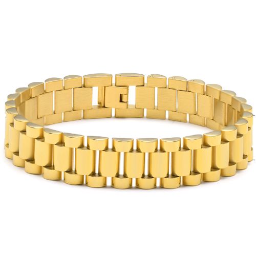 COI Titanium Black/Gold Tone/Silver Bracelet With Steel Clasp(Length: 8.27 inches)-8527AA