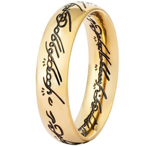 **COI Titanium Black Gold Tone/Silver Lord The Ring Ring Power-8634AA