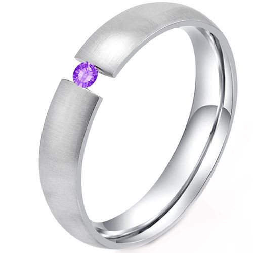 **COI Titanium Solitaire Ring With Cubic Zirconia-8662