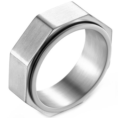 **COI Titanium Black/Gold Tone/Silver Rotating Ring-8801AA