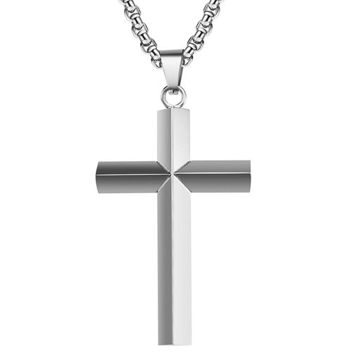 **COI Titanium Black Gold Tone/Silver Cross Pendant-8930