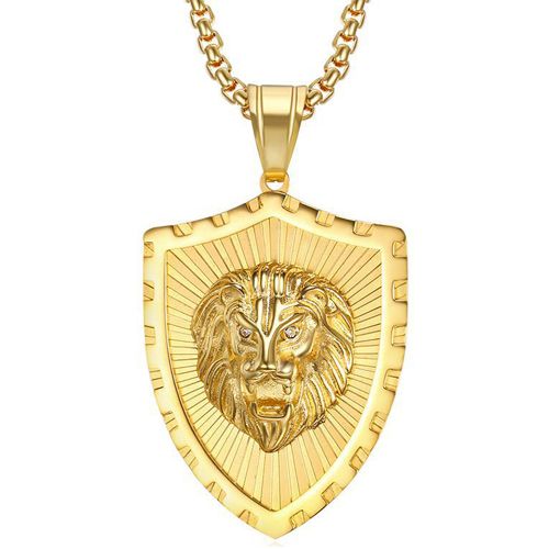 **COI Gold Tone Titanium Lion Pendant-8985