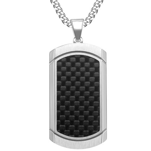 **COI Titanium Dog Tag Pendant With Carbon Fiber-9067