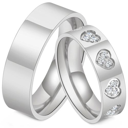 **COI Titanium Black/Gold Tone/Silver Couple Wedding Band Ring-9088