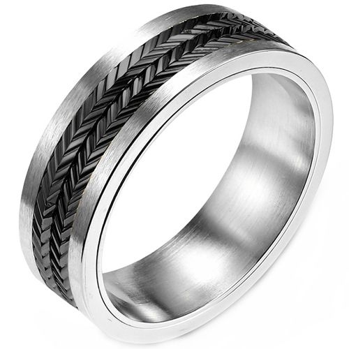 **COI Titanium Black/Gold Tone Silver Ring-9199