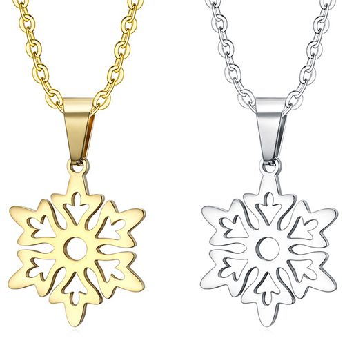 **COI Titanium Gold Tone/Silver Snowflake Pendant-9220