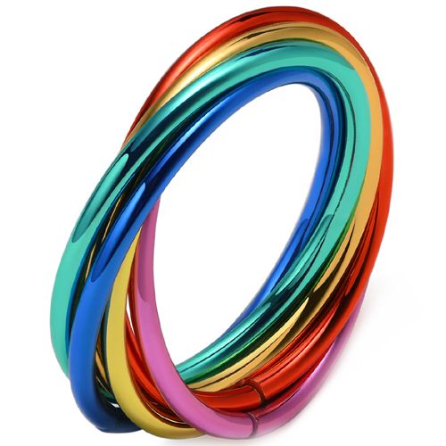 **COI Titanium Rainbow Color Dome Court Ring-9270