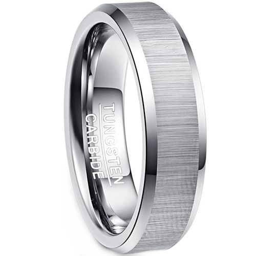 **COI Tungsten Carbide Shiny & Matt Beveled Edges Ring-9304