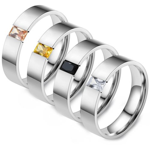 **COI Titanium Solitaire Ring With Cubic Zirconia-9416