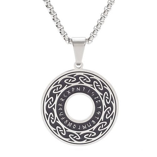 **COI Titanium Black Silver Viking Celtic Pendant-9663