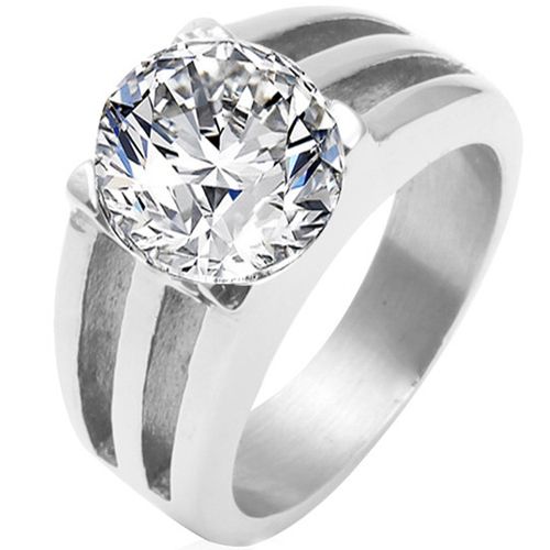**COI Titanium Solitaire Ring With Cubic Zirconia-9871