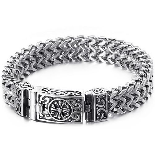 **COI Titanium Floral Celtic Bracelet With Steel Clasp(Length: 8.66 inches)-9917