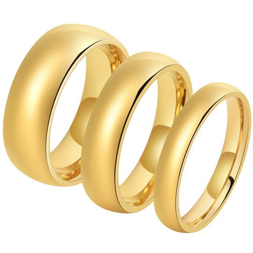 *COI Gold Tone Tungsten Carbide Dome Court Ring - TG3444AA